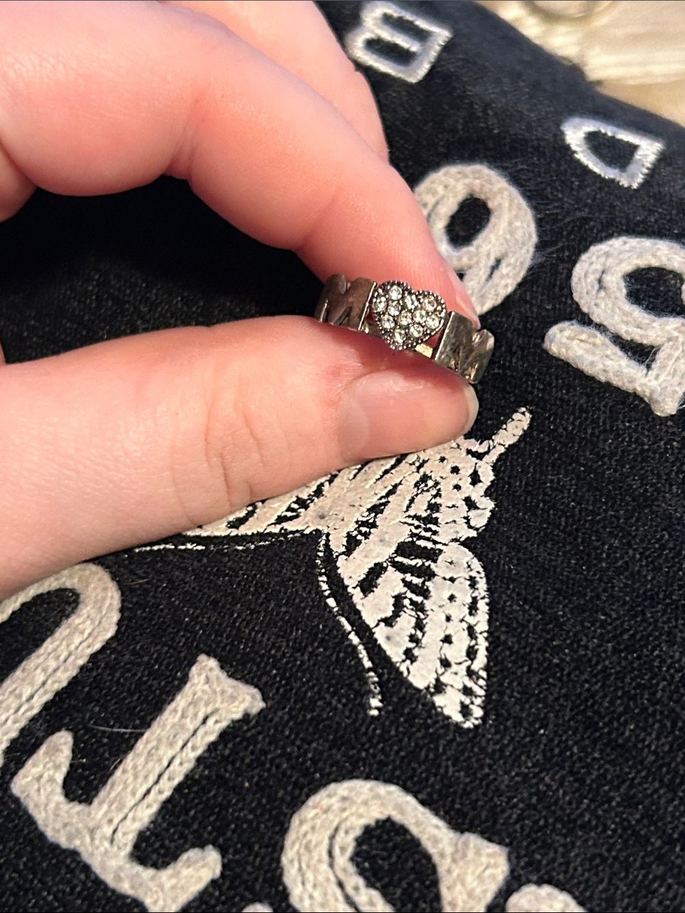Silver Heart Cluster Ring